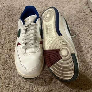 Nike White Sneakers with Green and Red Accents